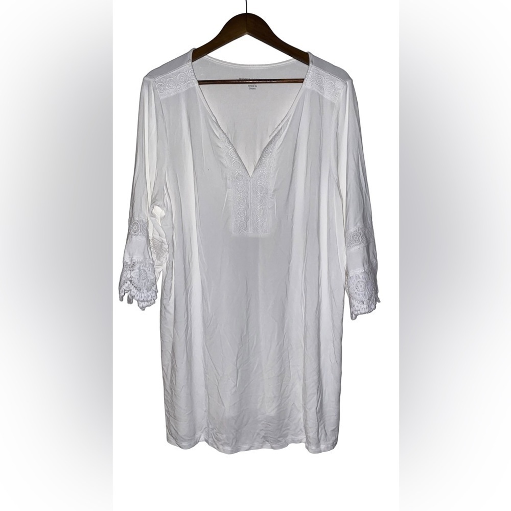 Jessica London White Dress Women 18/20 Casual Summer Angelcore Soft Girl Lace